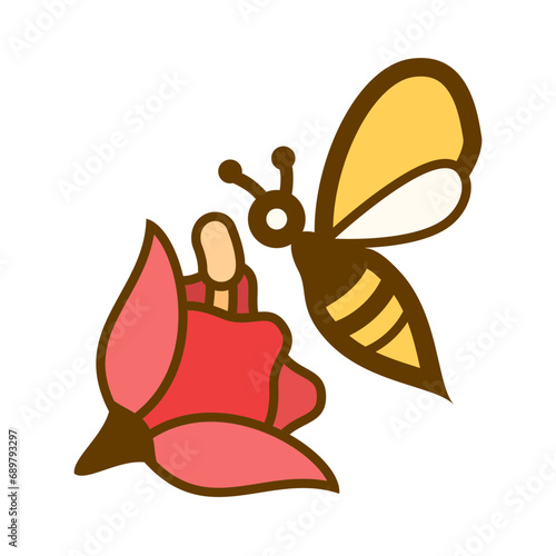 Bee and Hibiscus