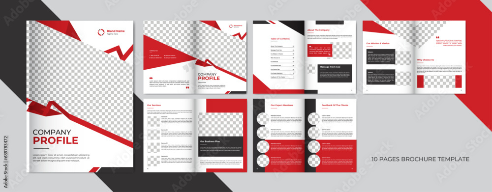 Corporate company profile template, business brochure design, annual report or business proposal template - obrazy, fototapety, plakaty 