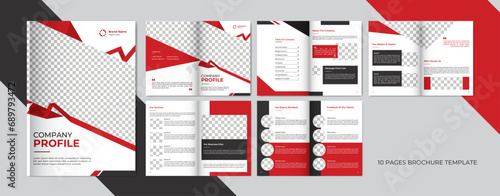 Corporate company profile template, business brochure design, annual report or business proposal template photo