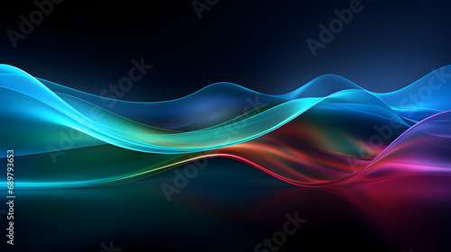 Abstract image of wave of different colors in gradient fill.