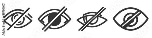 Free Download Show password icon set, pack, collection, eye symbol. Vector vision hide from watch icon. Secret view web design element - GFXLoad