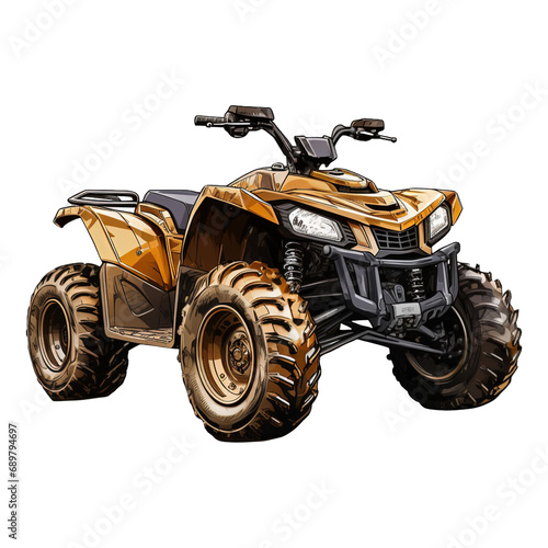 All-terrain ATV four-wheel clip art