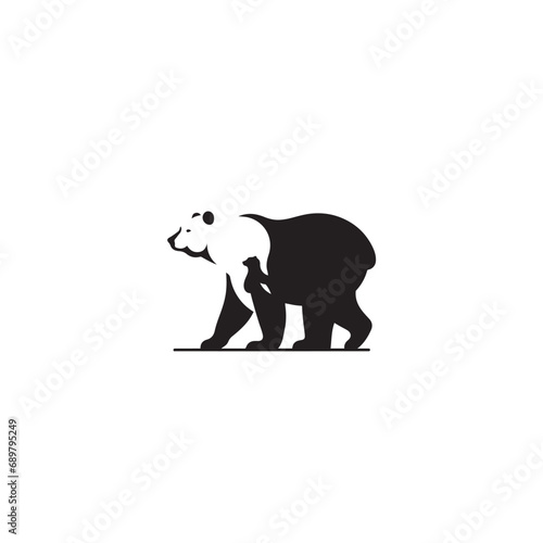 Basic Bear Shape Illustration - Black Vector Bear Silhouette 
