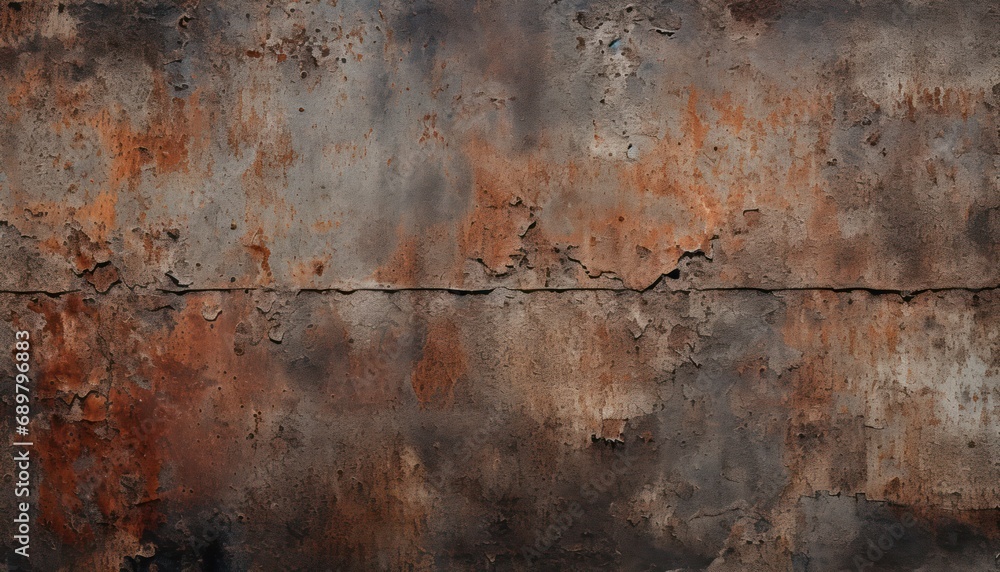 Rusted Metal Wall with Weathered Patina