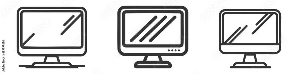 Monitor vector icon set, pack. Vector icon, illustration collection Monitor vector icon set, pack. Vector icon, illustration collection