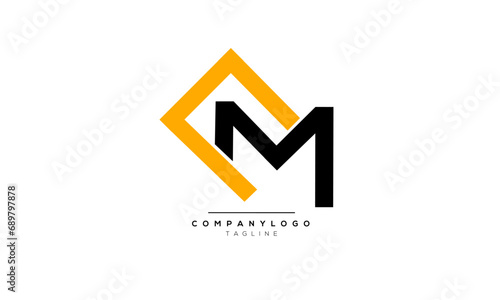 Alphabet letters Initials Monogram logo CM, CM INITIAL, CM letter