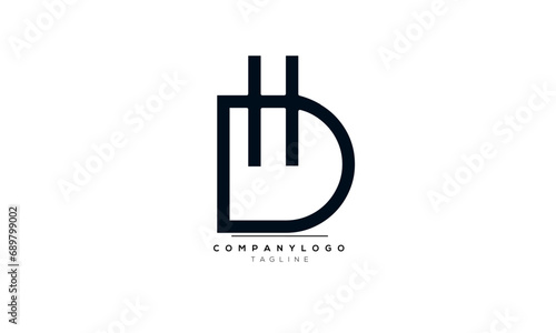 Alphabet letters Initials Monogram logo DH, DH INITIAL, DH letter