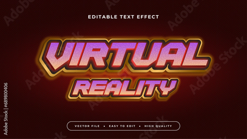 Colorful colourful virtual reality 3d editable text effect - font style