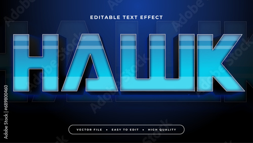 Blue and black hawk 3d editable text effect - font style