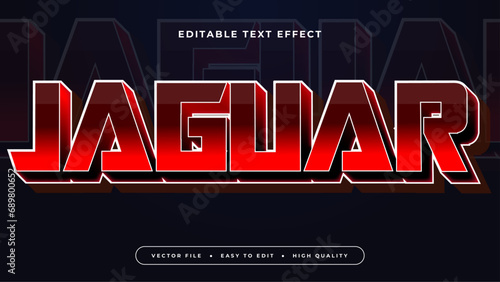 Black and red jaguar 3d editable text effect - font style