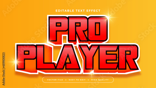 Red orange and yellow pro player 3d editable text effect - font style