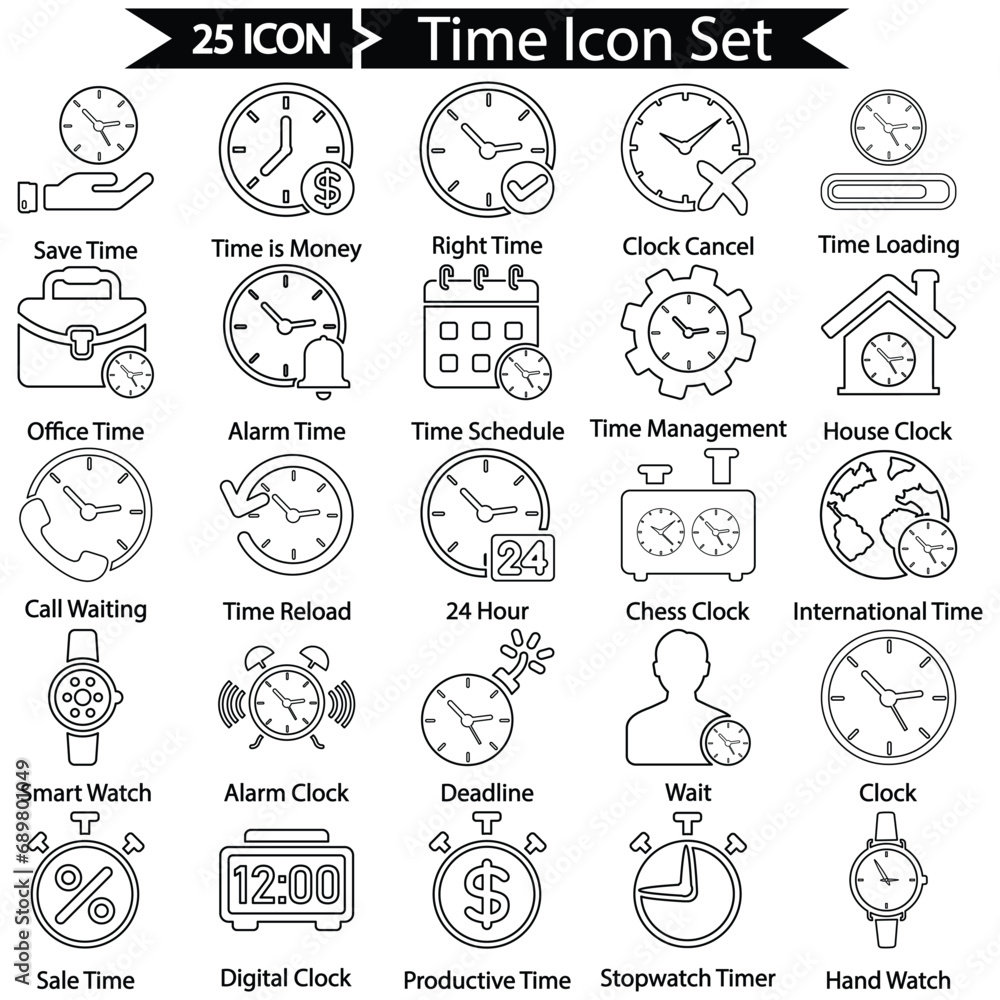 Time Line Icon Set