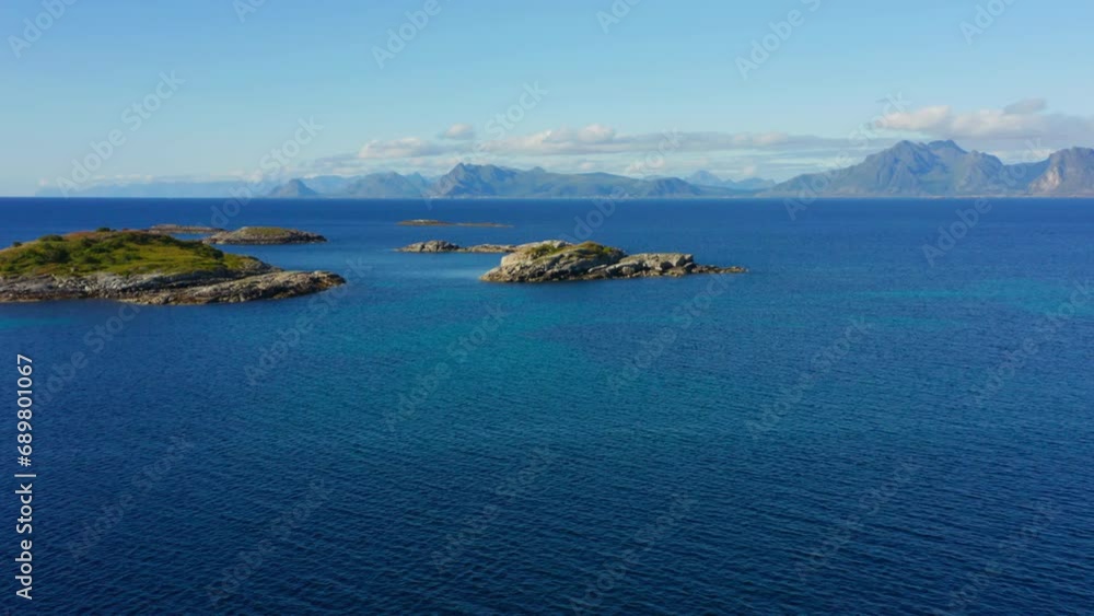 Lofoten Islands And Hazy Peaks In The Distance Lofoten Islands And Hazy Peaks In The Distance