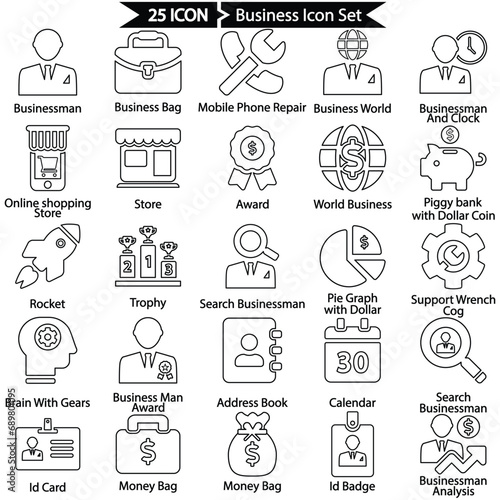 Business Line Icon Set