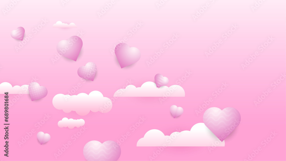 Pink vector love background with decorate heart Happy Valentine's Day banner for poster, flyer, greeting card, header for website Pink vector love background with decorate heart Happy Valentine's Day banner for poster, flyer, greeting card, header for website