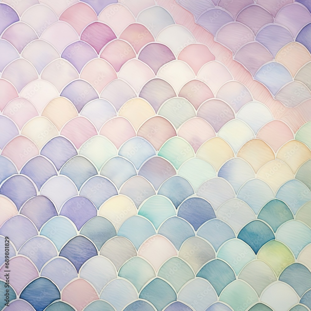 scale pattern seamless background. watercolor.