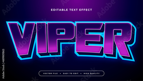 Purple violet and blue viper 3d editable text effect - font style