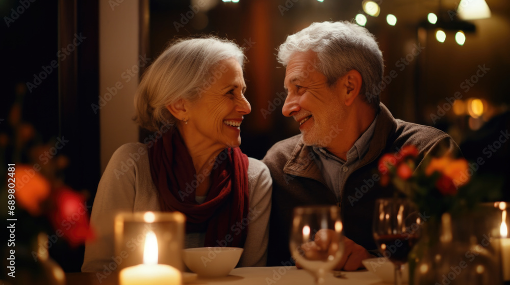 A man and a woman are sitting at a table. Romantic Valentine's day. A man and a woman are sitting at a table. Romantic Valentine's day.