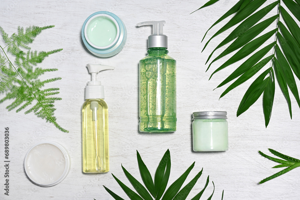 Arrangement of beauty care products Arrangement of beauty care products