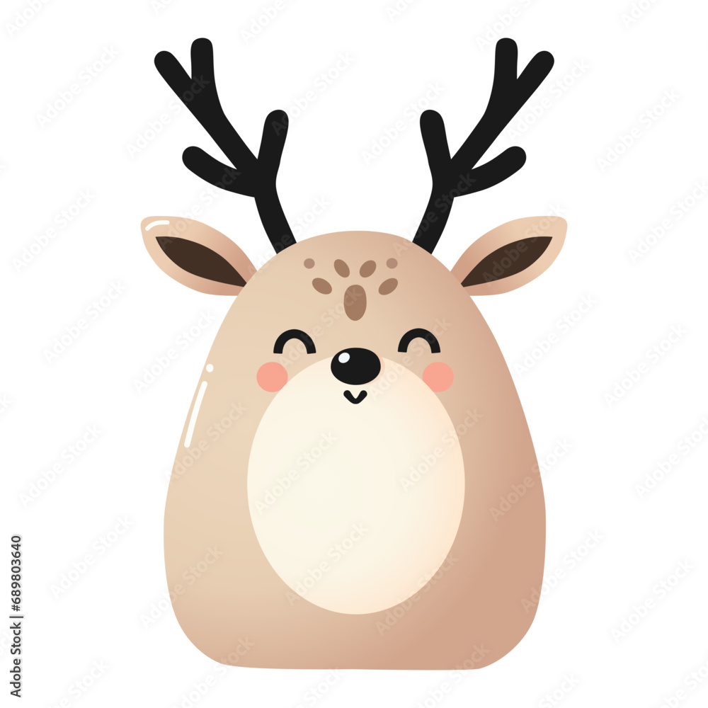 cute reindeer cartoon character vector illustration. flat design. cute reindeer cartoon character vector illustration. flat design.