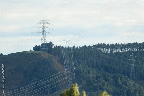 visual impact of the high voltage towers on Mount Mello, Bizkaia