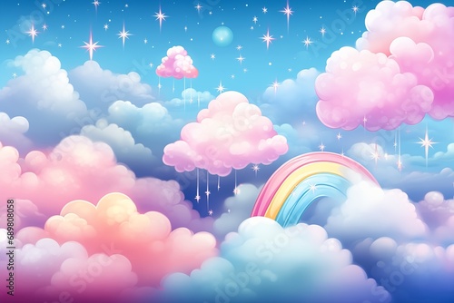 sky clouds stars cute background cutie candy pastel gold gates heaven floating misty daze room view above clothes dream world horrible photo