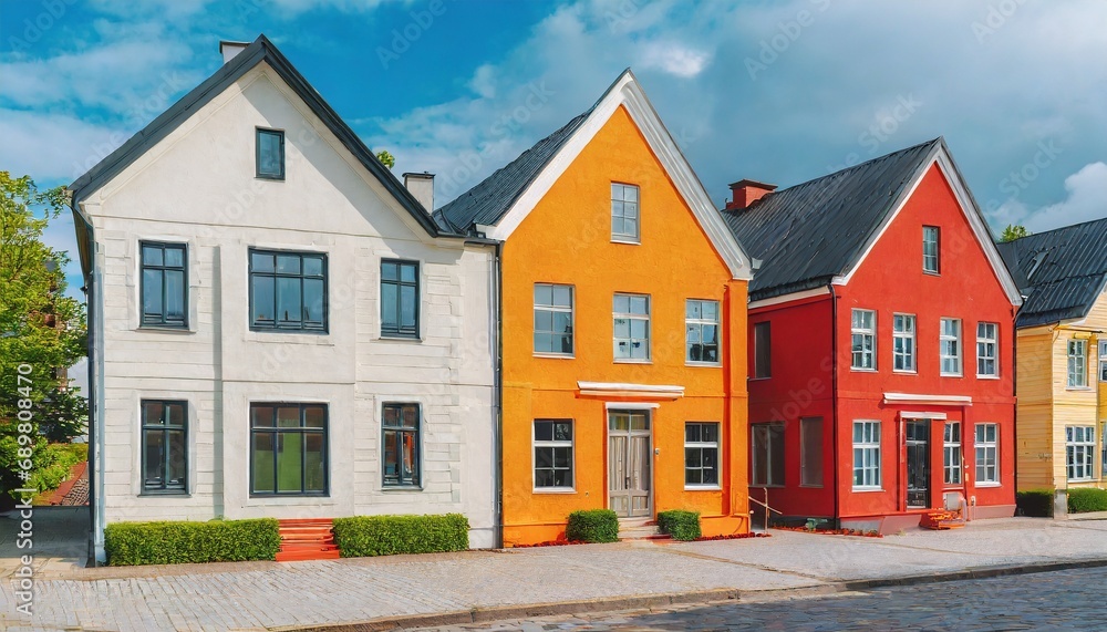 colorful stucco finish traditional private townhouse simple design colorful stucco finish traditional private townhouse simple design