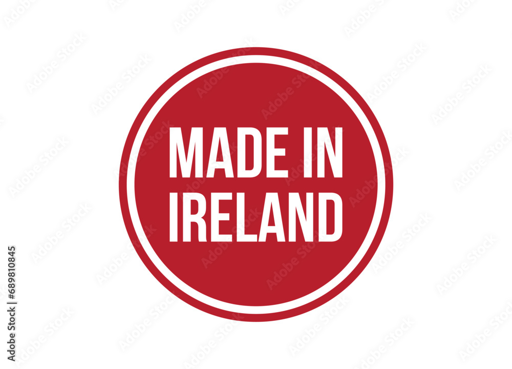 Made in Ireland red vector banner illustration isolated on white background Made in Ireland red vector banner illustration isolated on white background