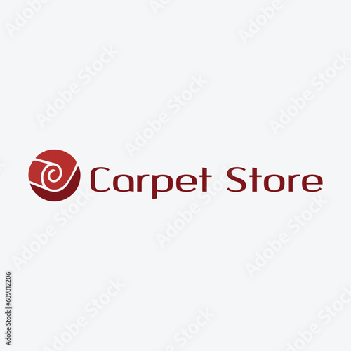 carpet shop and carpet cleaning logo design vector