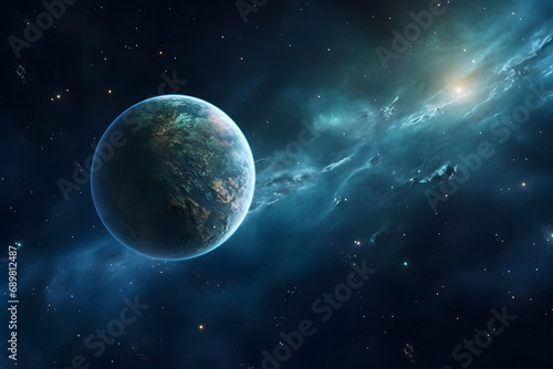 Planet in space background. © Pacharee