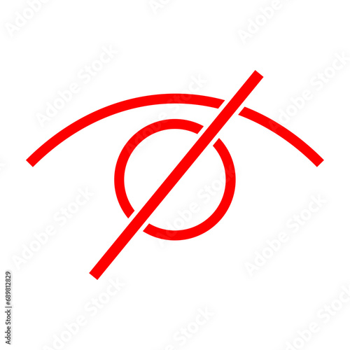 Sensitive Content Eye Crossed Sign For Social Media and Website Photos Pictures and Video Vector Illustration