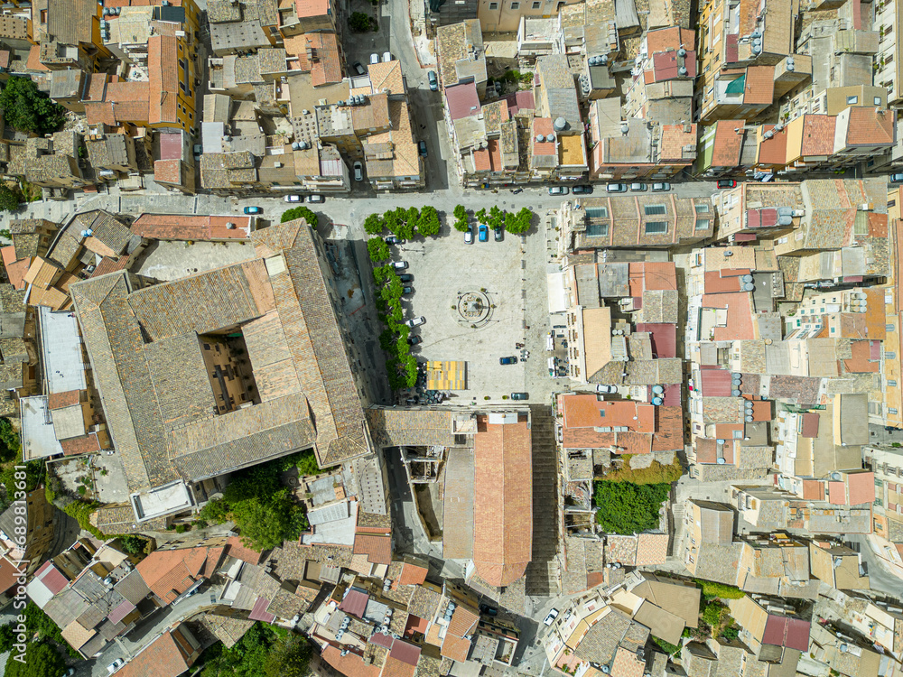 Aerial View of old Sicilian village Aragona, Agrigento, Sicily, Italy. Aerial View of old Sicilian village Aragona, Agrigento, Sicily, Italy.