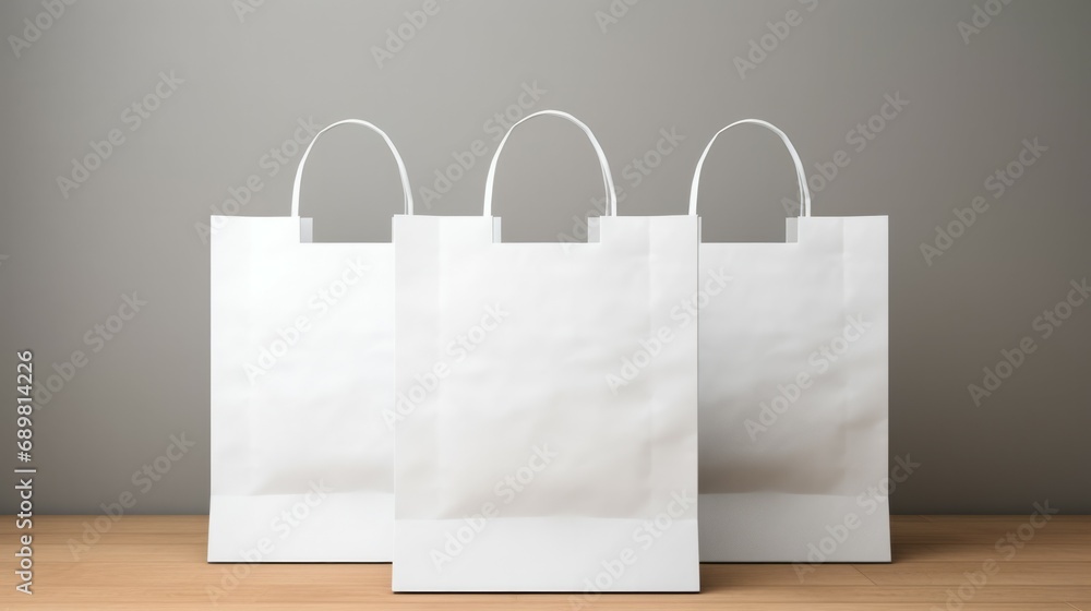 Paper bag on white background. Mockup for design Paper bag on white background. Mockup for design