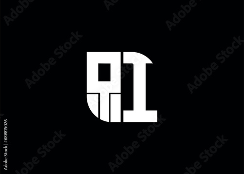 Monogram Letter QI Logo Design vector template