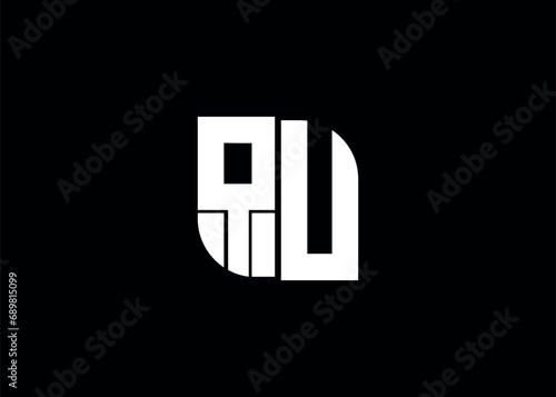 Monogram Letter QU Logo Design vector template