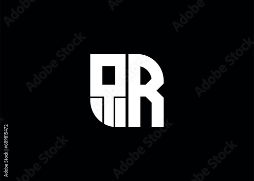 Monogram Letter QR Logo Design vector template