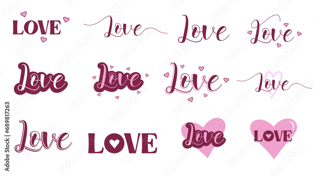 Happy valentine's day. Typography. Transparent background. Resource in png.