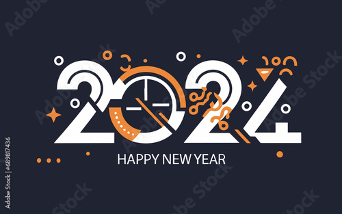 2024 New Year Banner  2024 New Year Design  Happy New Year Design  Vector  illustration design  vector design
