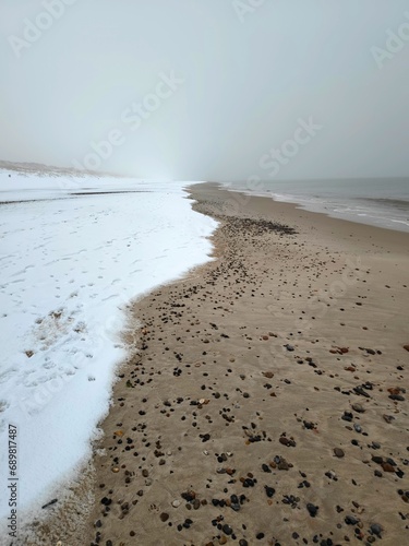Strand von Blavandshuk mit Schnee photo