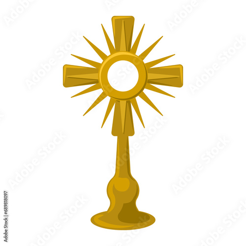 Ilustración del santísimo, cruz sobre transparencia. Religión católica.