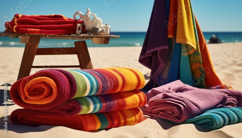 Towels and Teapots on a Sunny Beach Day