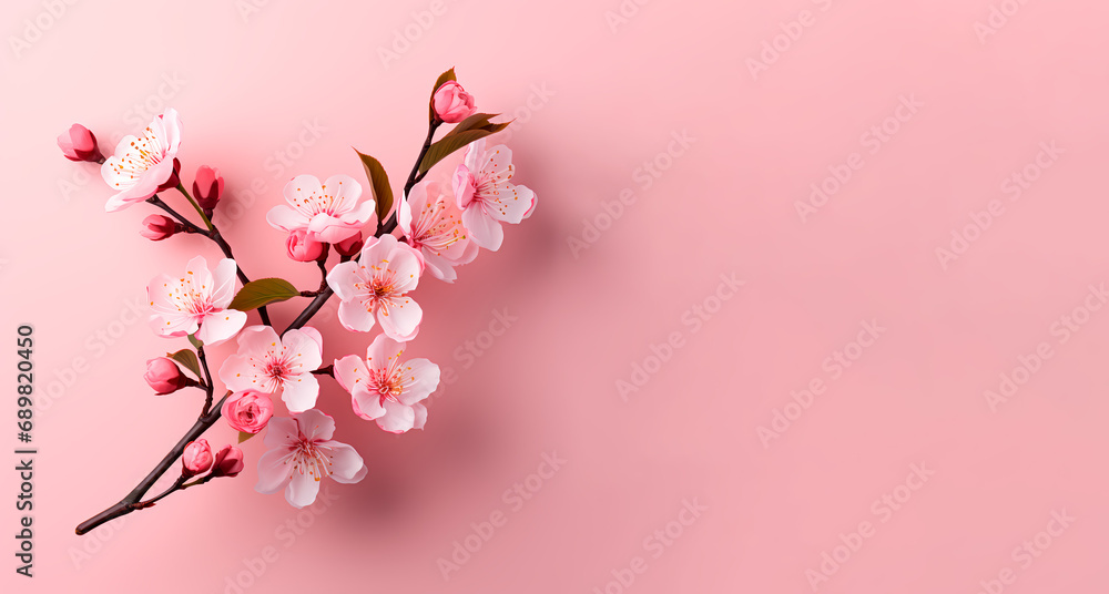 pink cherry blossom with space for copying text
