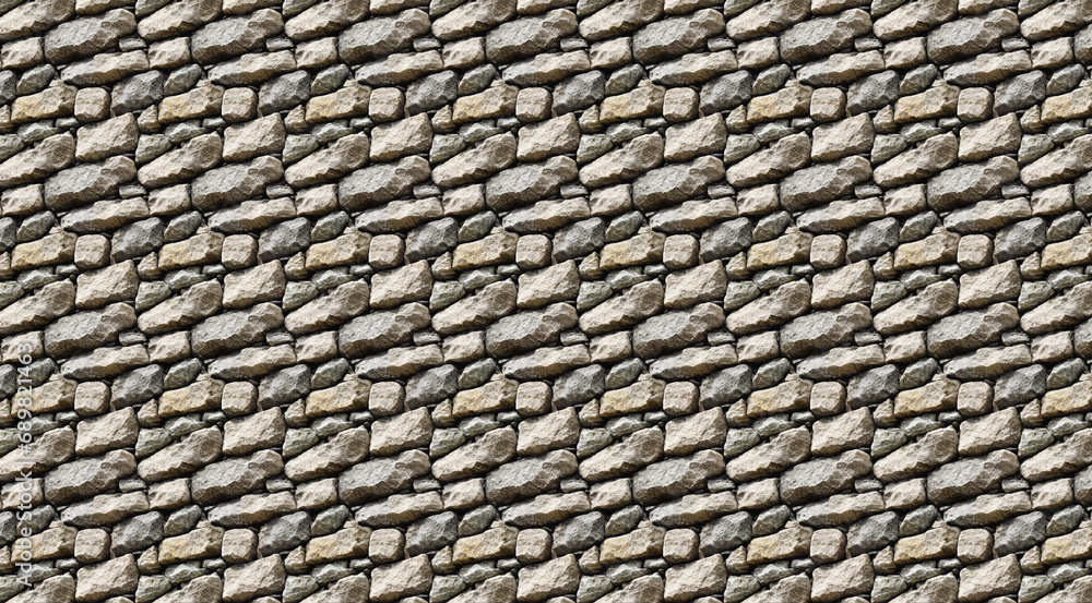 abstract background seamless stone wall pattern.  AI generated image.