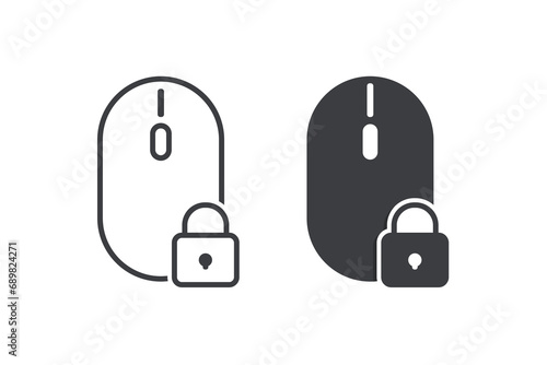 Mouse cursor locked. Illustration vector