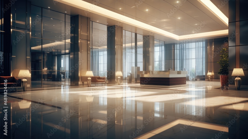 blurred background of a modern office lobby or building entrance, showcasing a white-themed interior, glass walls, and a reception area blurred background of a modern office lobby or building entrance, showcasing a white-themed interior, glass walls, and a reception area