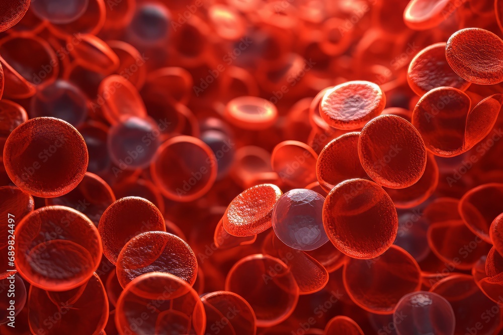 Close-up red blood cells - obrazy, fototapety, plakaty 
