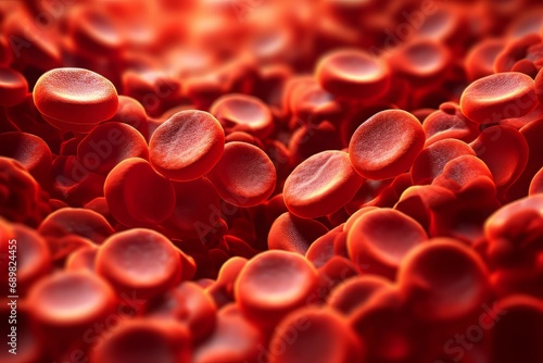 Close-up red blood cells photo