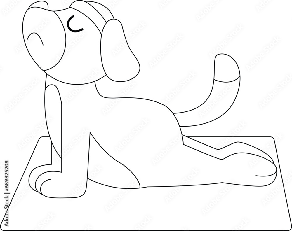 Obraz premium Dog Yoga Fitness Gymnastics Animal Vector Graphic Art Illustration