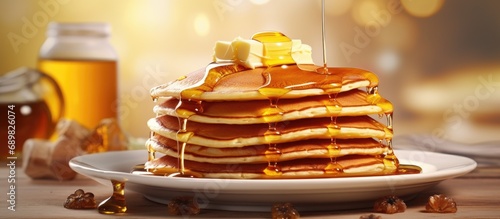 delicious pancakes in a sta...