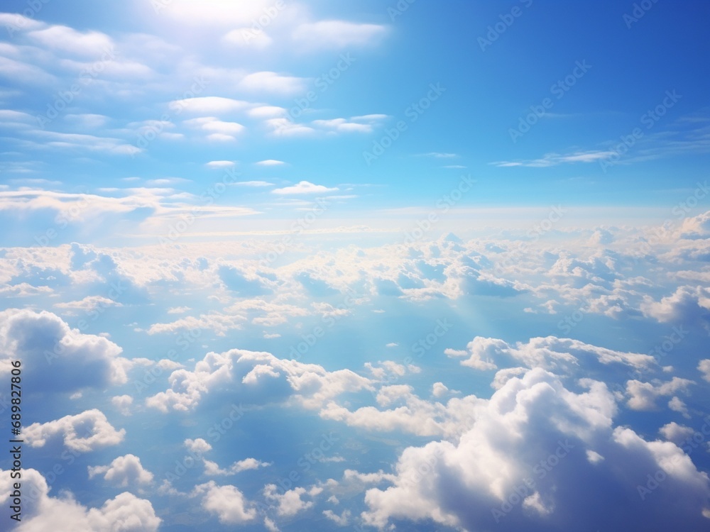 the camera view from the plane window , the
blue sky and big clouds in sunlight very
beautiful , AIGENERATED
the camera view from the plane window , the
blue sky and big clouds in sunlight very
beautiful , AIGENERATED